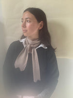 Load image into Gallery viewer, Chevron Necktie Taupe and Ecru
