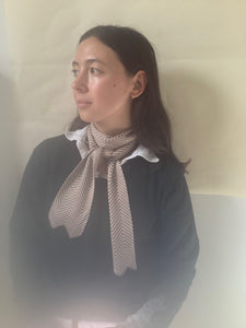 Chevron Necktie Taupe and Ecru