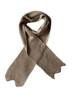 Load image into Gallery viewer, Chevron Necktie Taupe and Ecru
